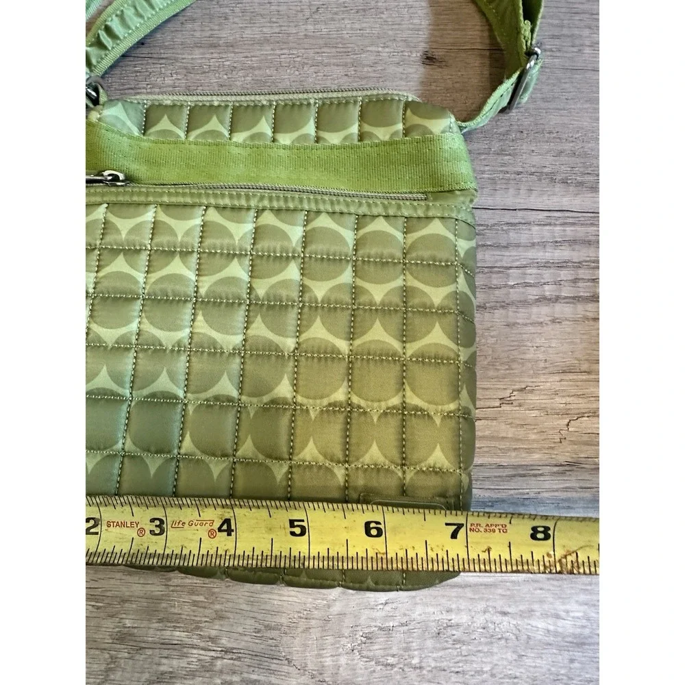 LUG Lime Green Circles 0262-A CROSSBODY‎ ORGANIZER PURSE